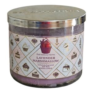 Bath & Body Works Lavender Marshmallow 3 Wick Candle NEW